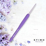 Крючок для вязания с ручкой "ETIMO Murasaki" 3мм, алюминий/пластик, фиолетовый, Tulip, TEM-050e